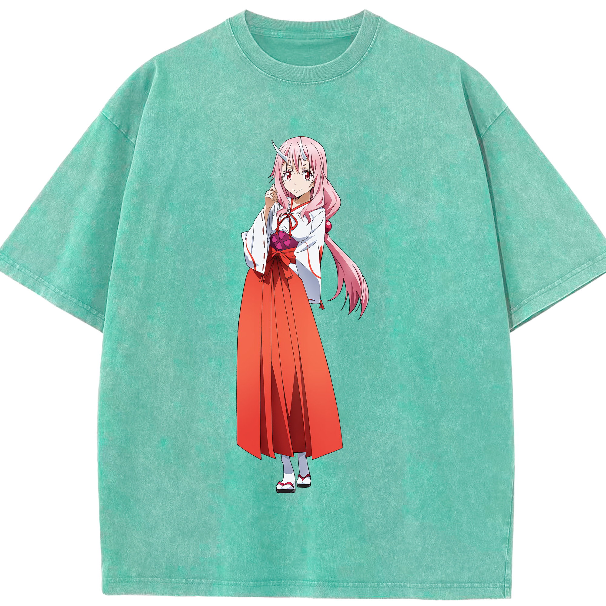 （画像用） 転スラ Regarding Reincarnated to Slime 綿100% ヴィンテージ風 半袖Tシャツ（フロントプリント）